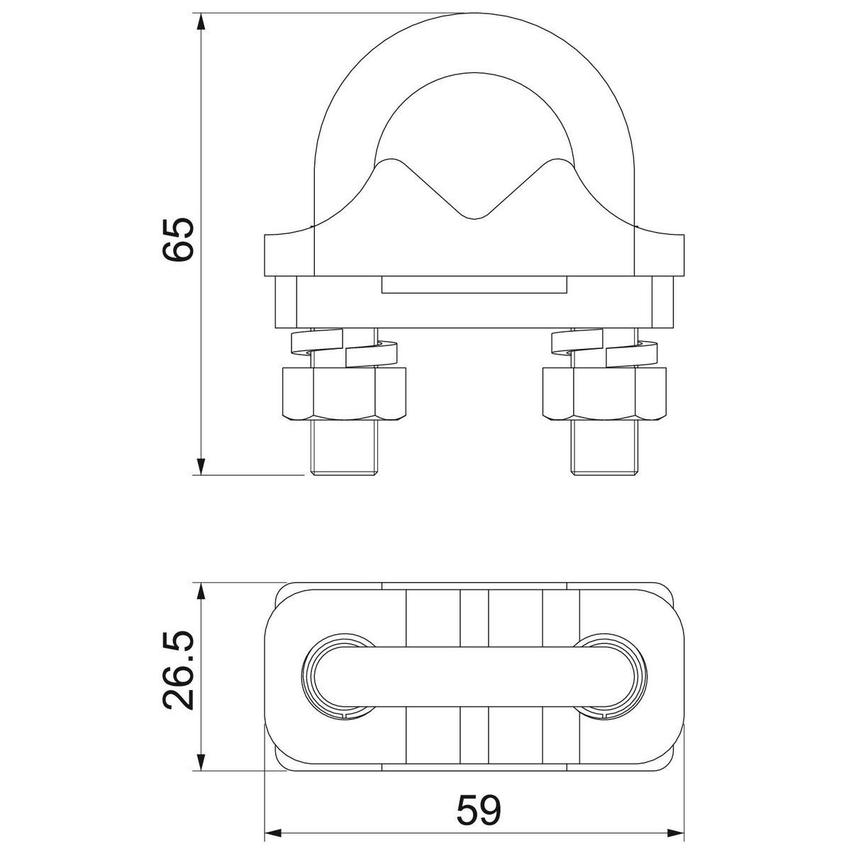 Abraçadeira para RD16/FL25 59x25x65 Bronze vermelho – Imagem 2 de 3
