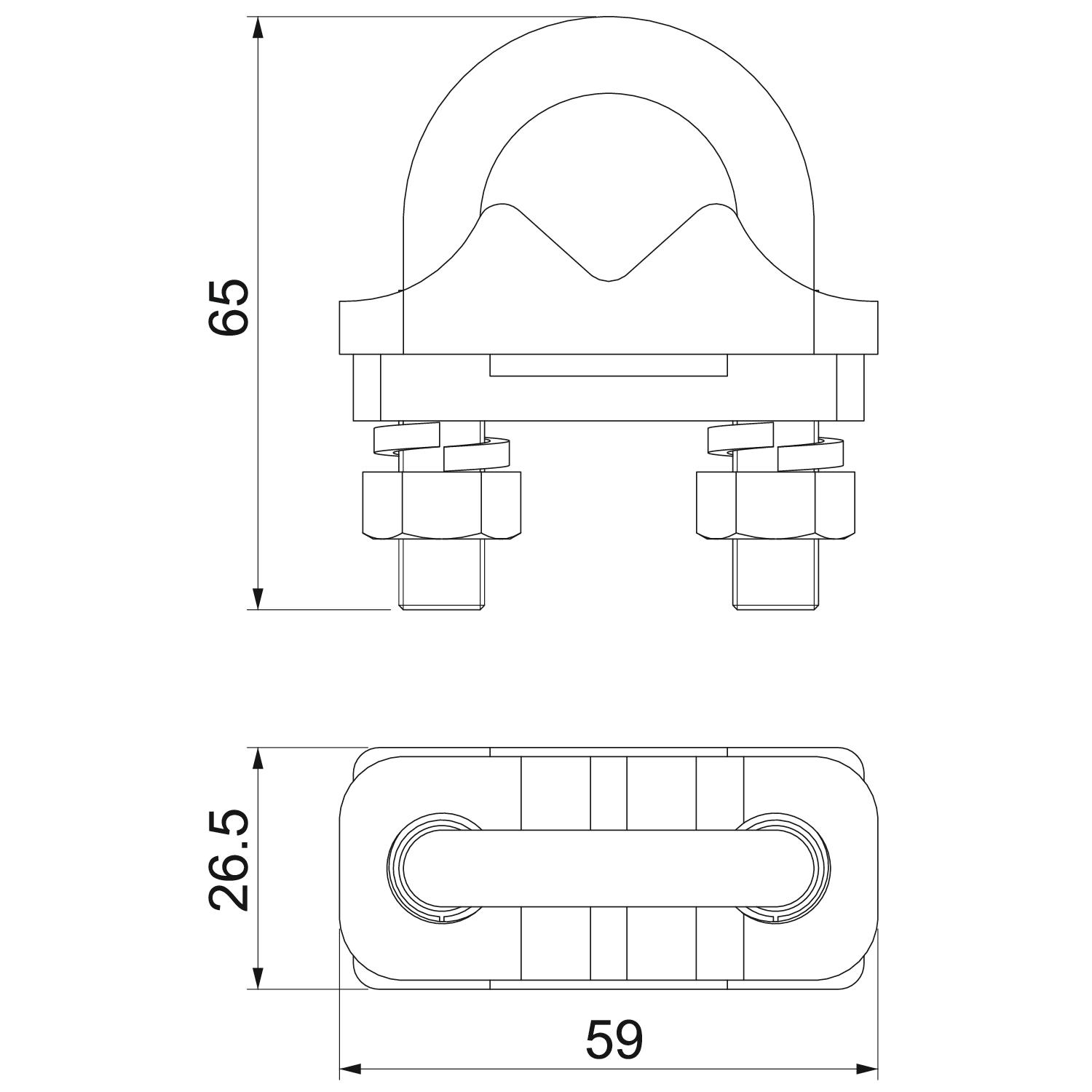 Abraçadeira para RD16/FL25 59x25x65 Bronze vermelho – Imagem 2 de 3