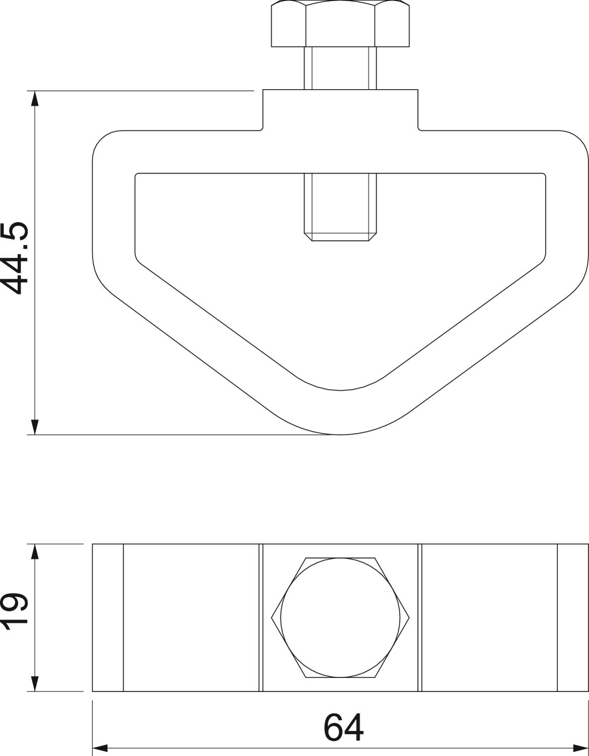 Abraçadeira para RD16/FL30 64x19x45 Bronze vermelho – Imagem 2 de 3