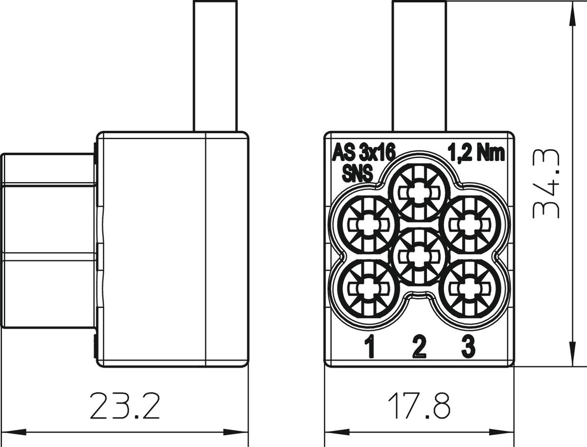 Terminal de ligação 3x16mm² 16mm² cinzento claro RAL 7035 – Imagem 2 de 3