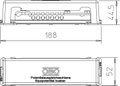 Equipotential busbar with metal foot, for outside 188mm Aço inoxidável, livre de ferrugem A2 1.4301 preto