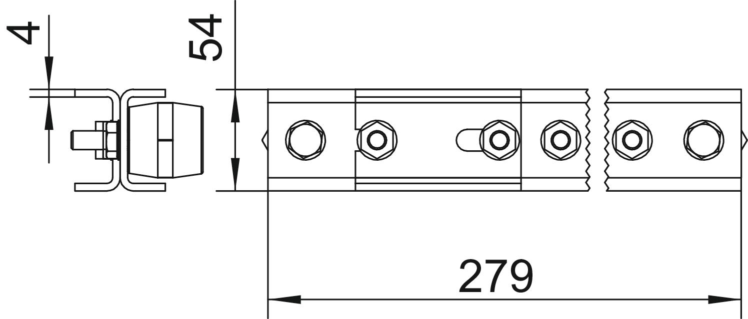 Barra equipotencial para zonas EX, livre de faísca 5xM10 Aço inoxidável, livre de ferrugem A2 1.4301 – Imagem 2 de 3