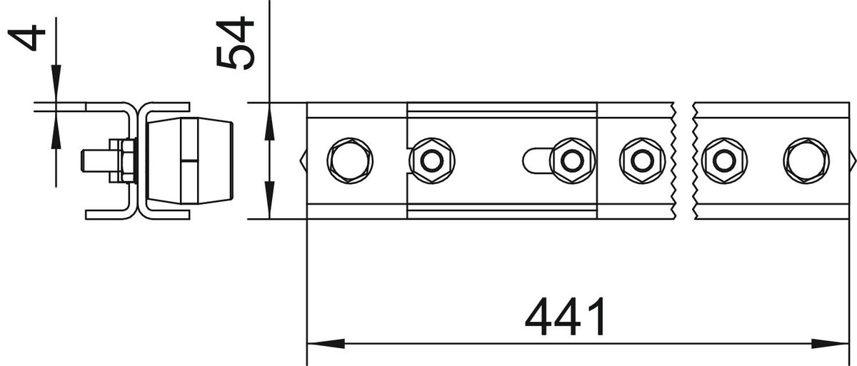 Barra equipotencial para zonas EX, livre de faísca 10xM10 Aço inoxidável, livre de ferrugem A2 1.4301 – Imagem 2 de 2