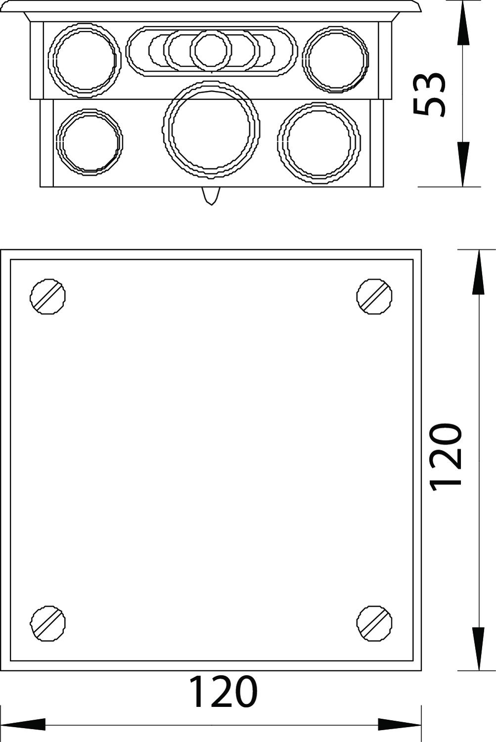 Barra equipotencial em caixa para encastrar 50x5mm Latão – Imagem 2 de 3