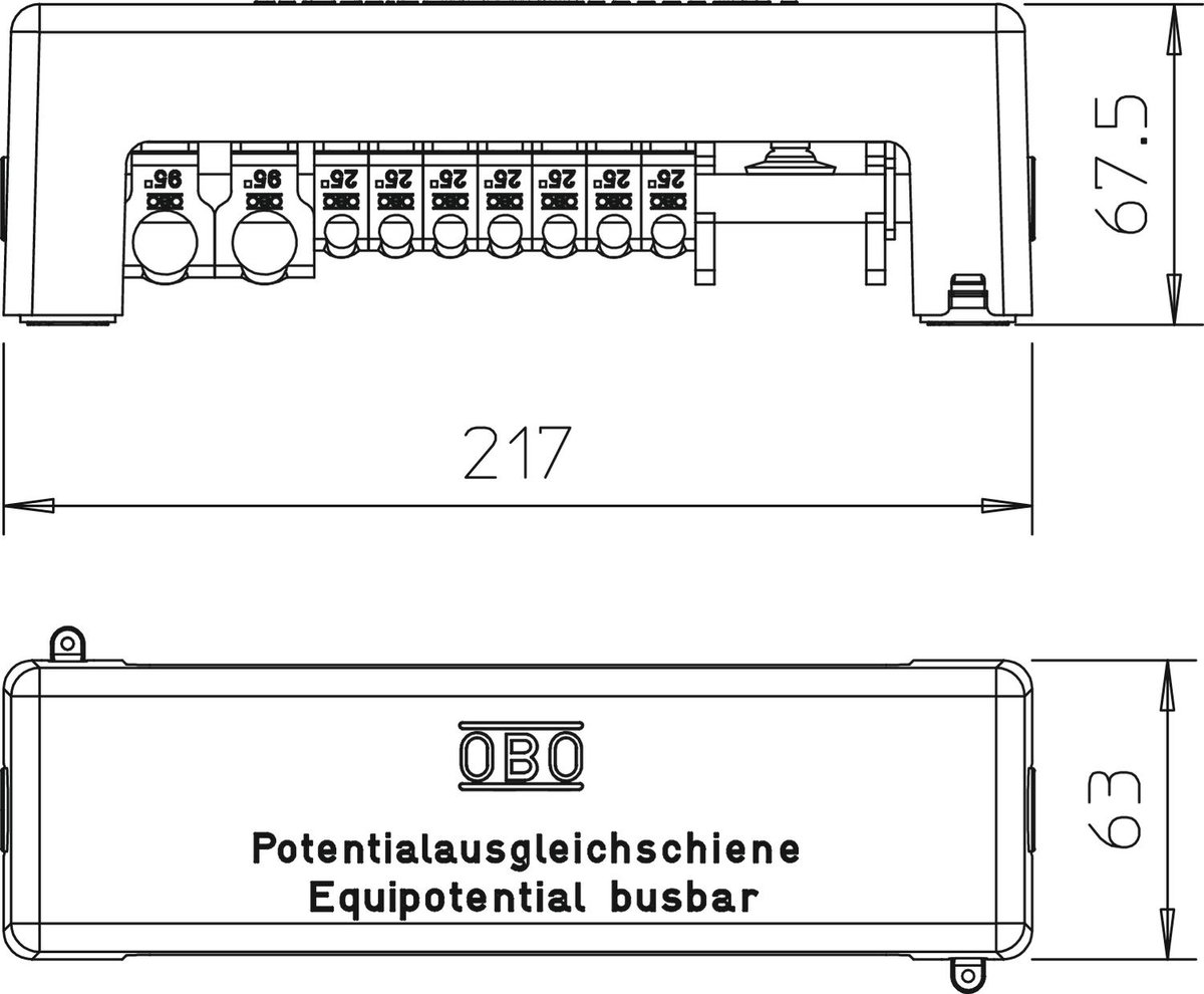 Barra equipotencial 217mm Latão cinzento – Imagem 2 de 3