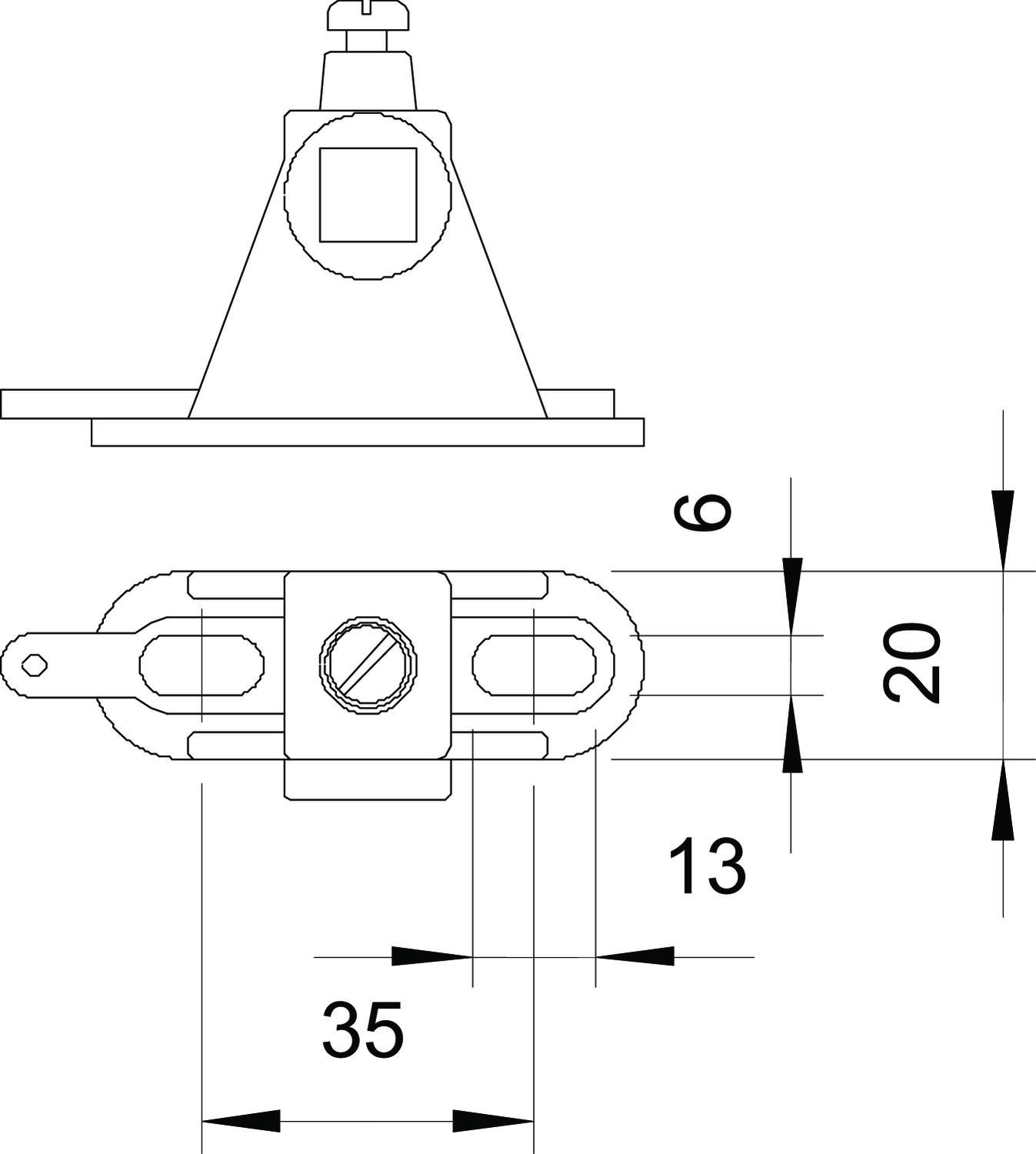 Suporte lateral para barra equipotencial 120x120x53 Poliestireno cinzento – Imagem 2 de 3