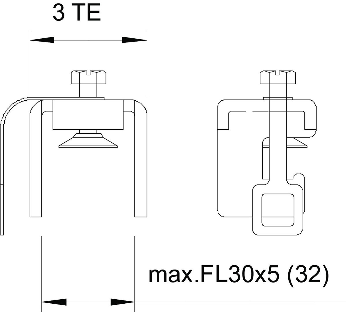 Ligador para barra equipotencial 30mm Aço eletrogalvanizado – Imagem 2 de 3