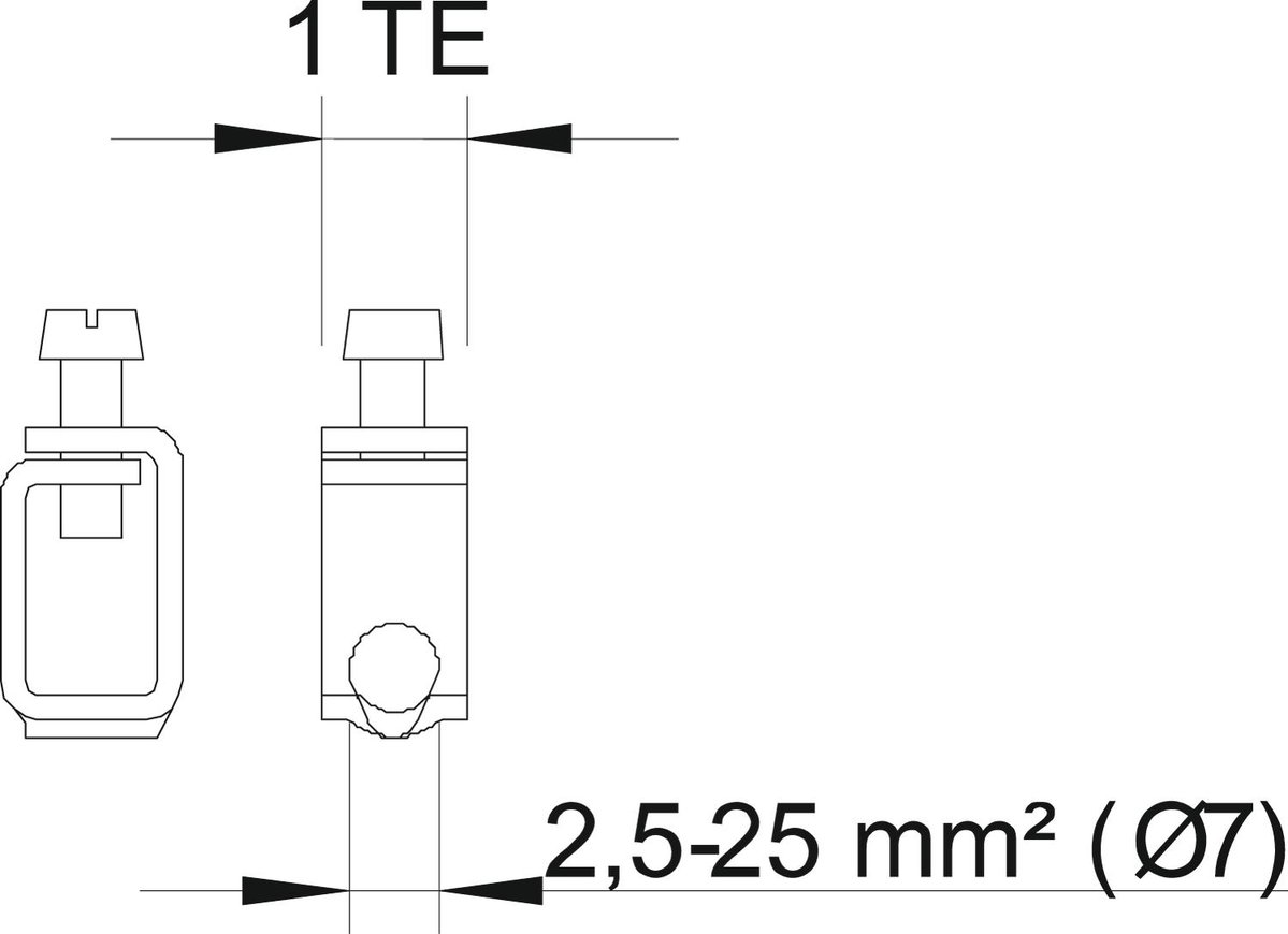 Ligador para barra equipotencial 25mm² Aço eletrogalvanizado – Imagem 2 de 3