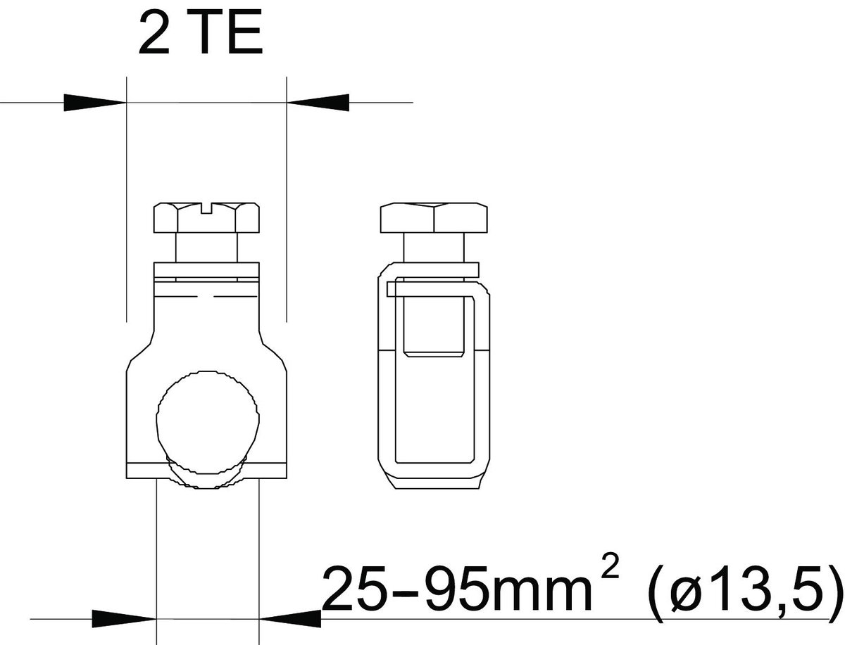 Ligador para barra equipotencial 95mm² Aço eletrogalvanizado – Imagem 2 de 3