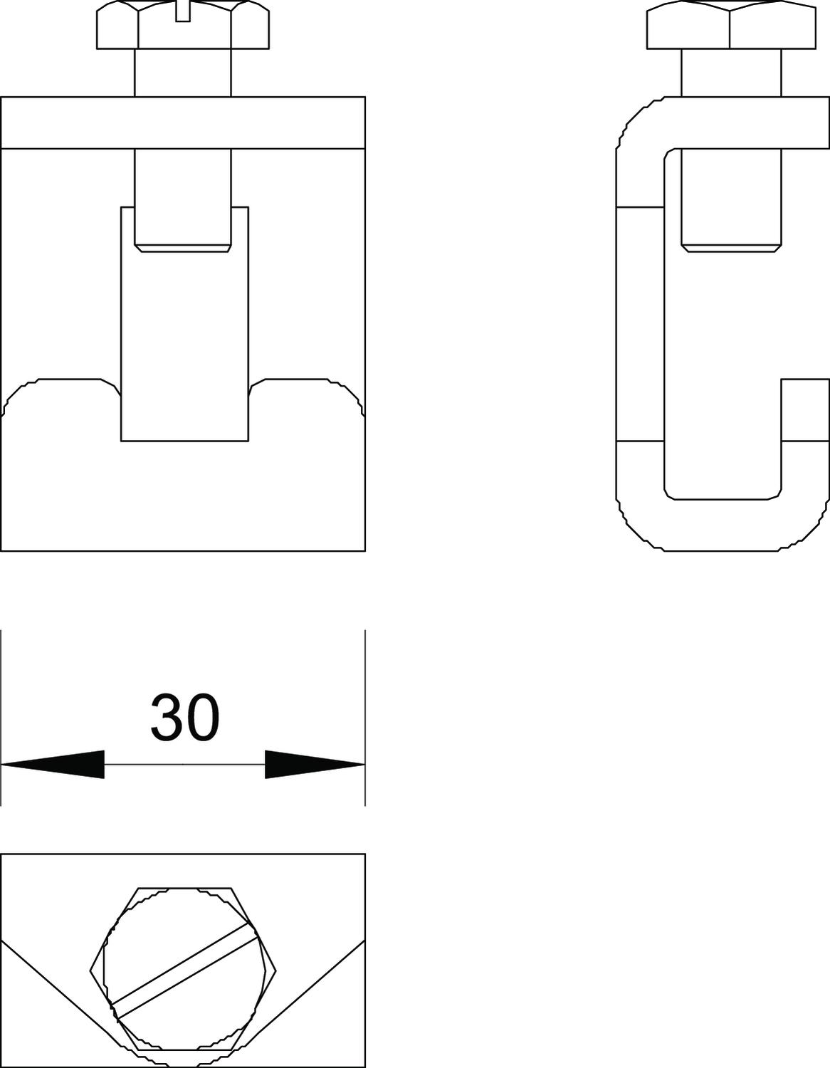 Ligador para barra equipotencial 40mm Aço eletrogalvanizado – Imagem 2 de 3