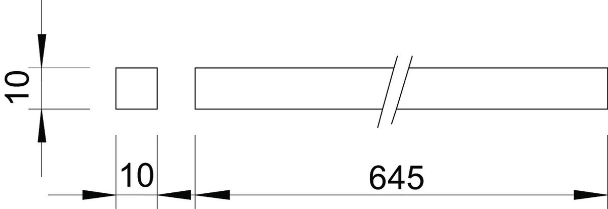 Barramento de suporte para barra equipotencial 645mm Latão – Imagem 2 de 3