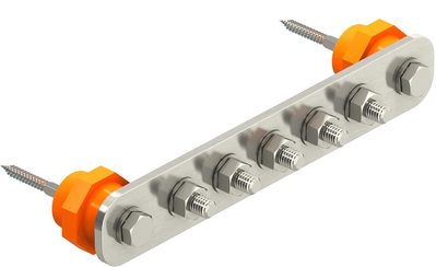 Barra equipotencial BigBar / 5 conexões 5xM10 Aço inoxidável, livre de ferrugem A2 1.4301