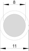 Cabo de terras revestimento sem halogênio 8mm Alumínio branco creme RAL 9001