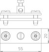 Abraçadeira de terra 55mm Aço eletrogalvanizado