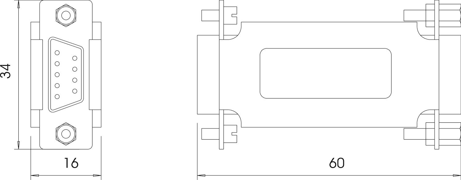 Proteção fina para interface V24 S-SUB 9 12V – Imagem 2 de 3