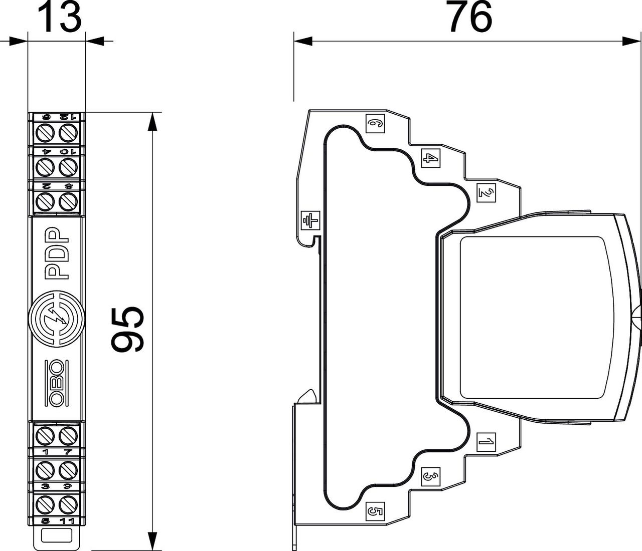 Dispositivo de proteção dados terra direta 2 polos 24V – Imagem 2 de 3