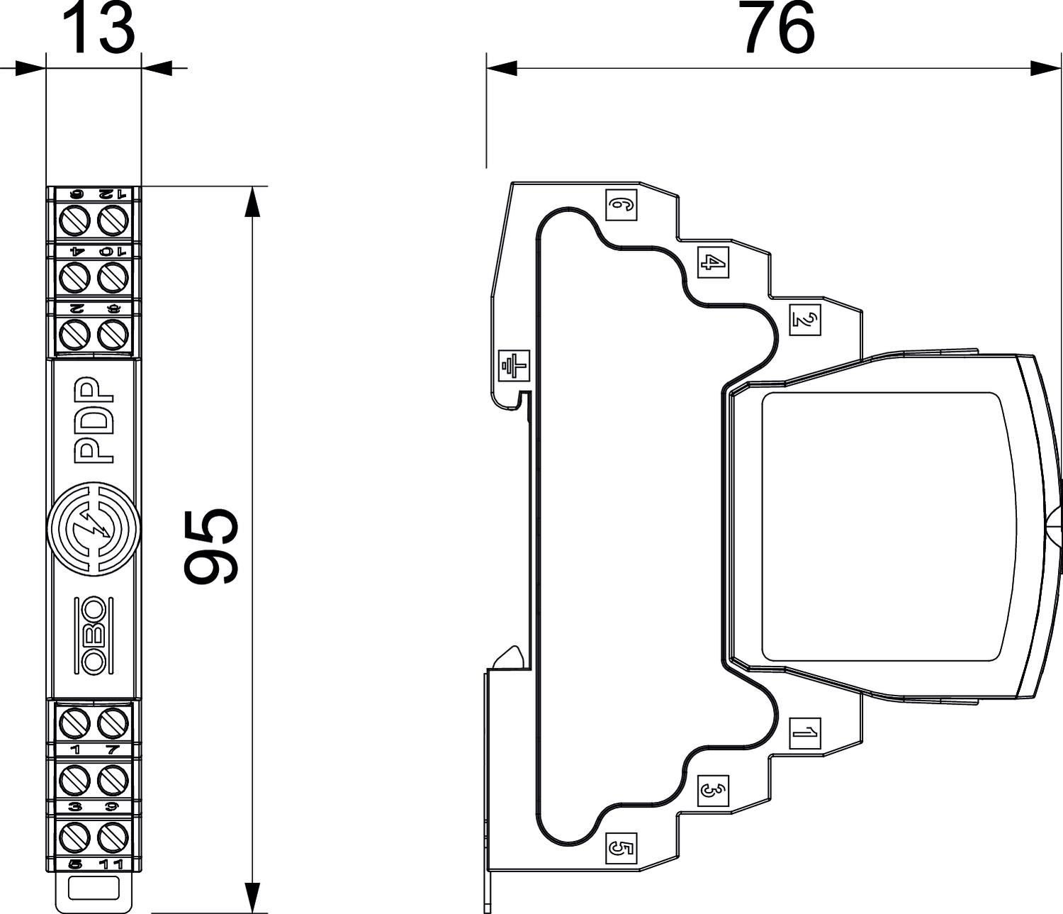 Dispositivo de proteção dados terra direta 2 polos 24V – Imagem 2 de 3