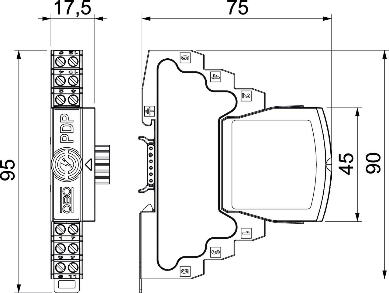 Dispositivo de proteção dados terra indireta 2 polos 24V – Imagem 2 de 2