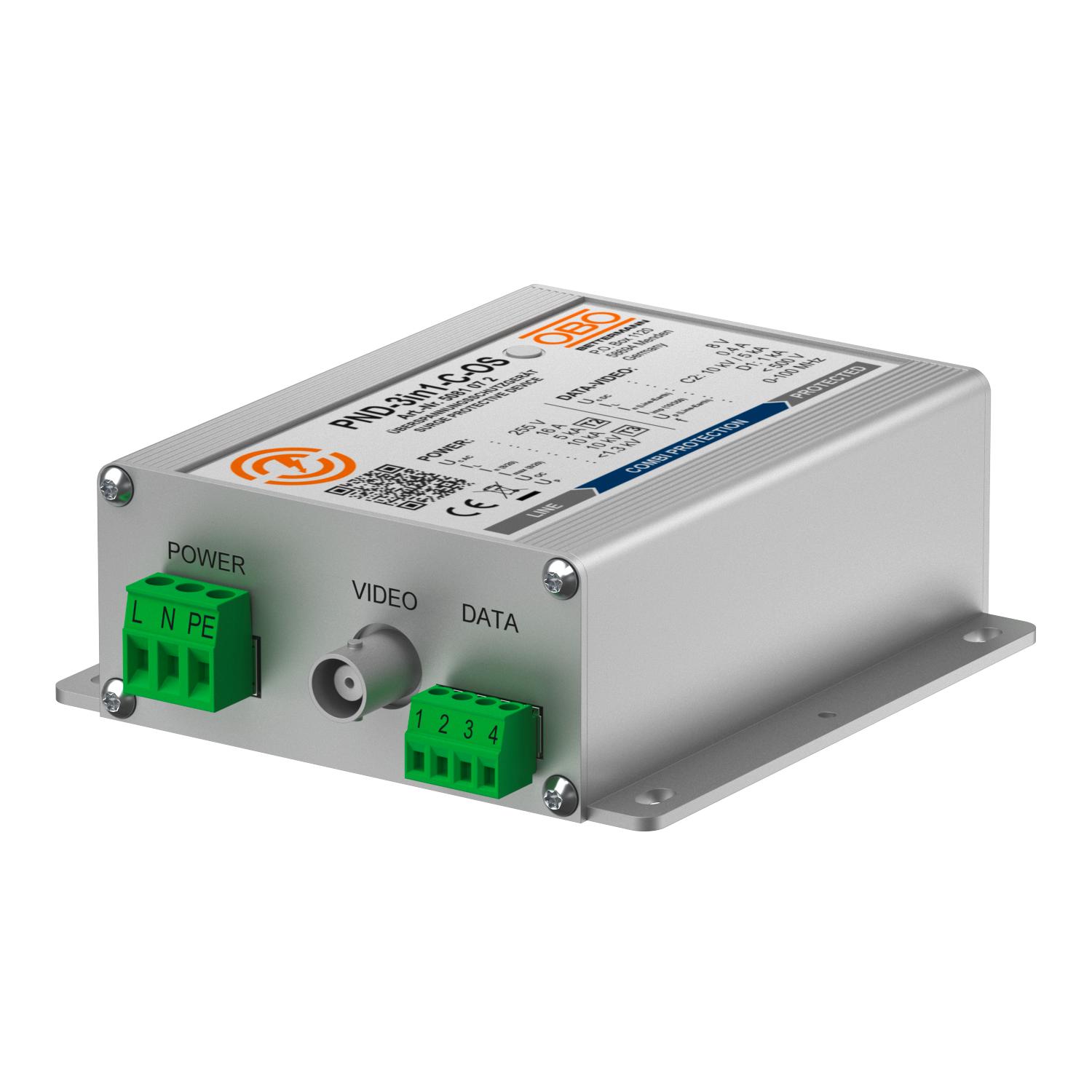 Descarregador combinado 3 em 1 para CCTV analógico 230V