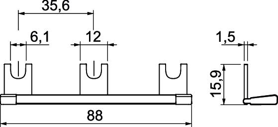 Copper bridge step width 35.6 mm 35,8mm – Imagem 2 de 2