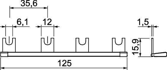 Copper bridge step width 35.6 mm 35,8mm – Imagem 2 de 2