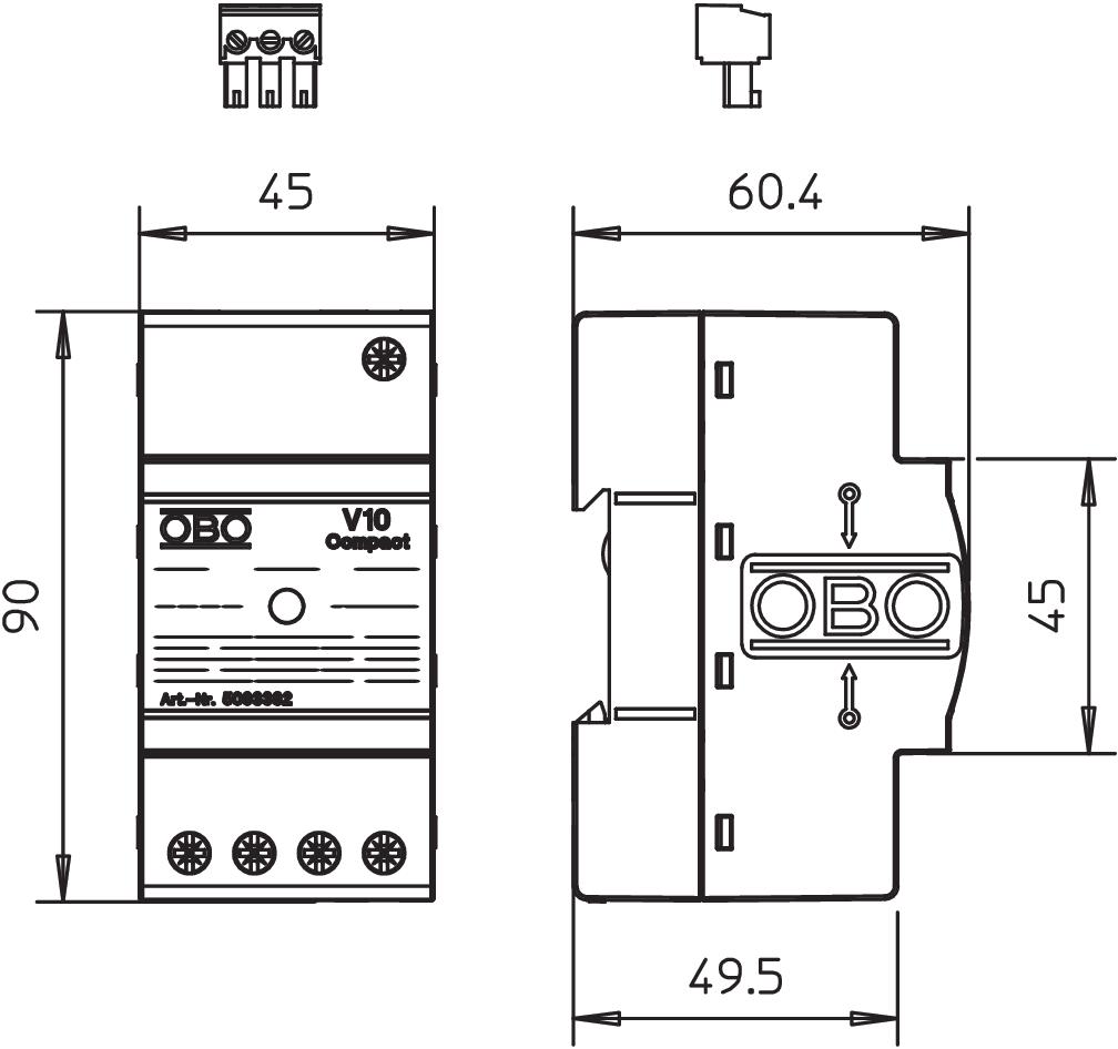 Descarregador V10 Compact com sinalização remota 255V – Imagem 2 de 3