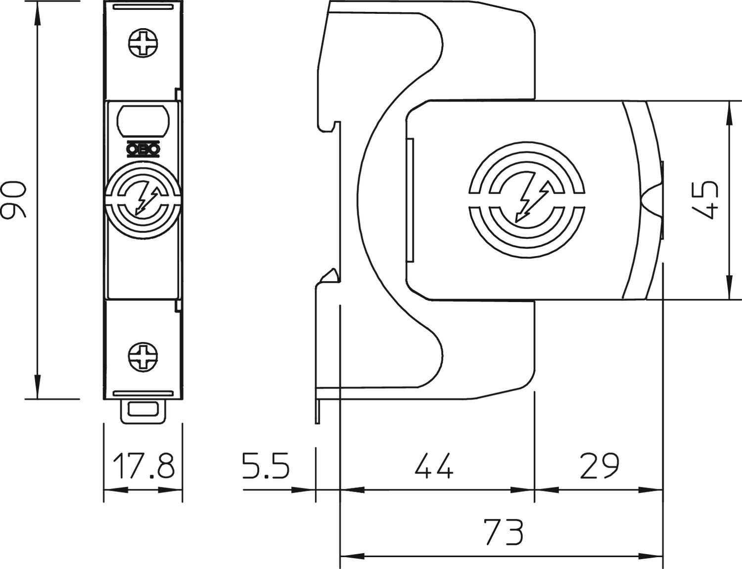 Descarregador combinado V50 1 polo 280V Poliamida – Imagem 2 de 3