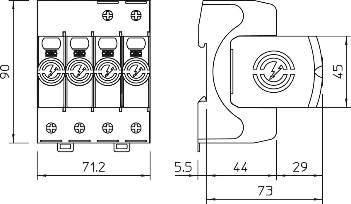 Descarregador combinado V50 3 polos com NPE 385V Poliamida – Imagem 2 de 3