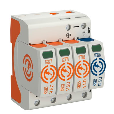 Descarregador combinado V50 3 polos com NPE 385V Poliamida