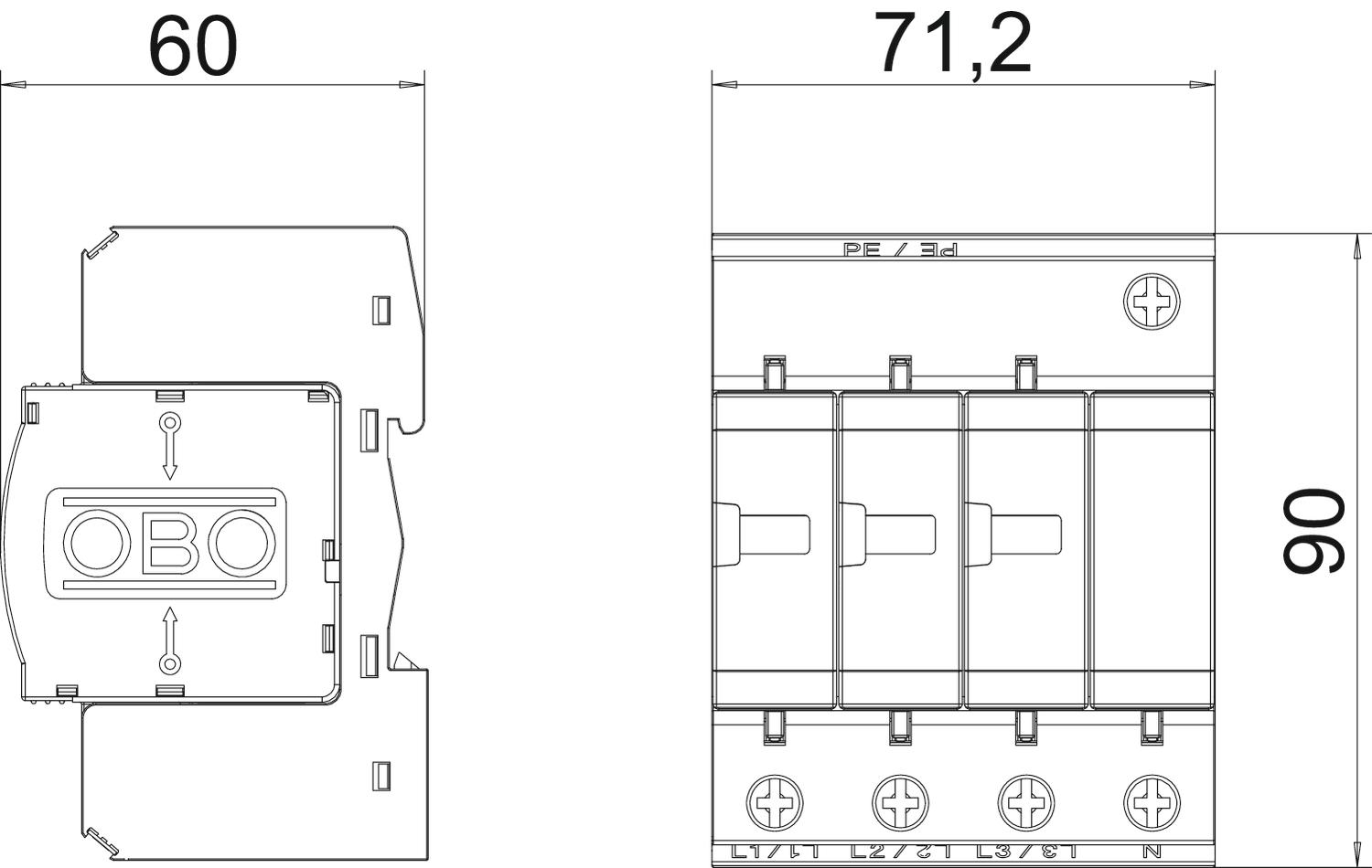 Descarregador combinado V50 3 polos + NPE 280V – Imagem 2 de 3