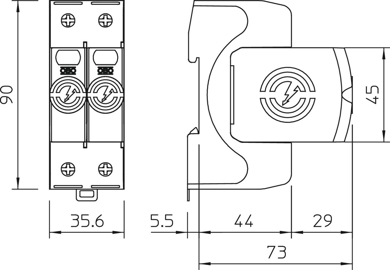 Descarregador sobretensões V20 2 polos 150V – Imagem 2 de 4