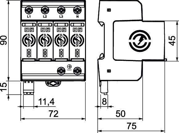 SurgeController V20 3-pole with NPE and RS 300V – Imagem 2 de 2