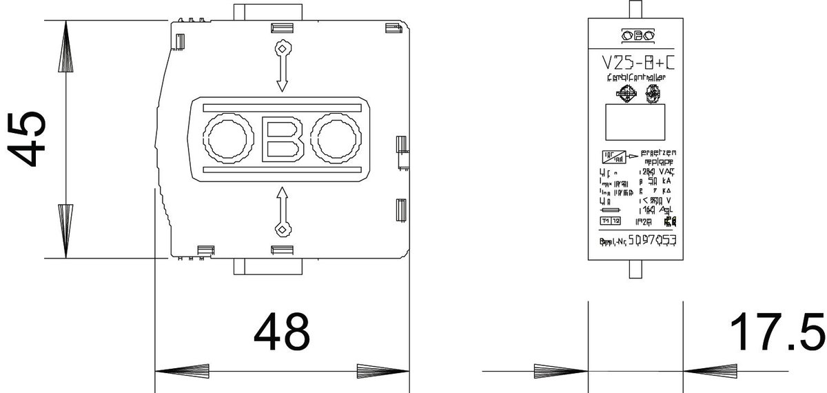 Descarregador Módulo de substituição N/PE 255V – Imagem 2 de 3