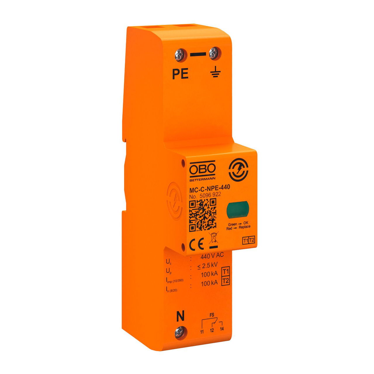 Descarregador N/PE 440V azul
