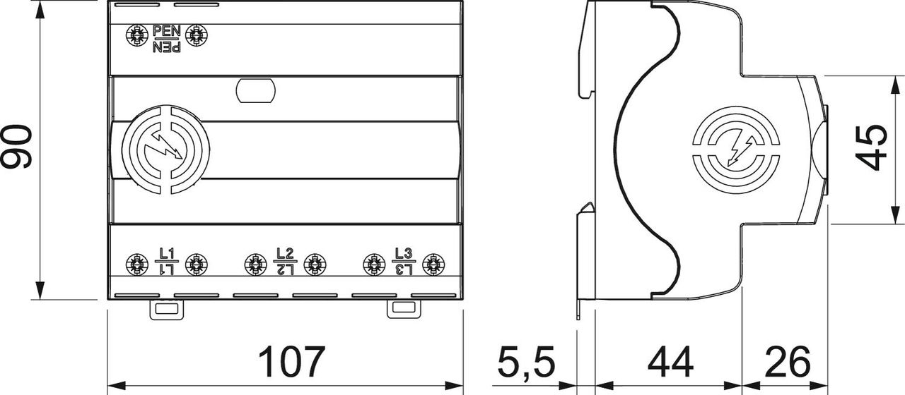 Descarregador Compact 3 polos com sinalização remota 255V – Imagem 2 de 3