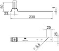 Abraçadeira de telhado 35 mm Aço inoxidável, livre de ferrugem A2 1.4301