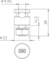 Connection terminal for round conductors 8-10mm Aço inoxidável A4 1.4404