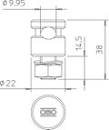 Connection terminal for round conductors 8-10mm Aço inoxidável A4 1.4404