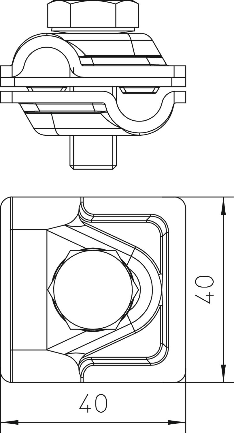 União rápida Vario 40x40mm Aço Galvanizado por imersão a quente após maquinação – Imagem 2 de 3