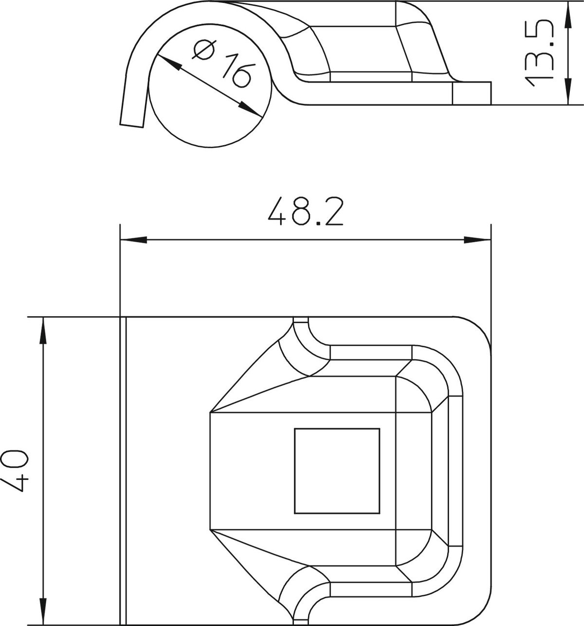 Terminal RD 16 48x40mm Aço inoxidável, livre de ferrugem A2 1.4301 – Imagem 2 de 3