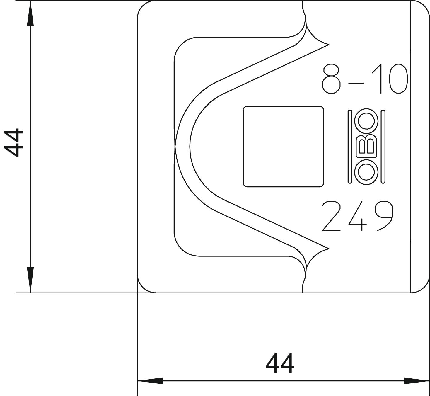 Terminal RD 8-10 em alumínio 44x44mm Alumínio – Imagem 2 de 3