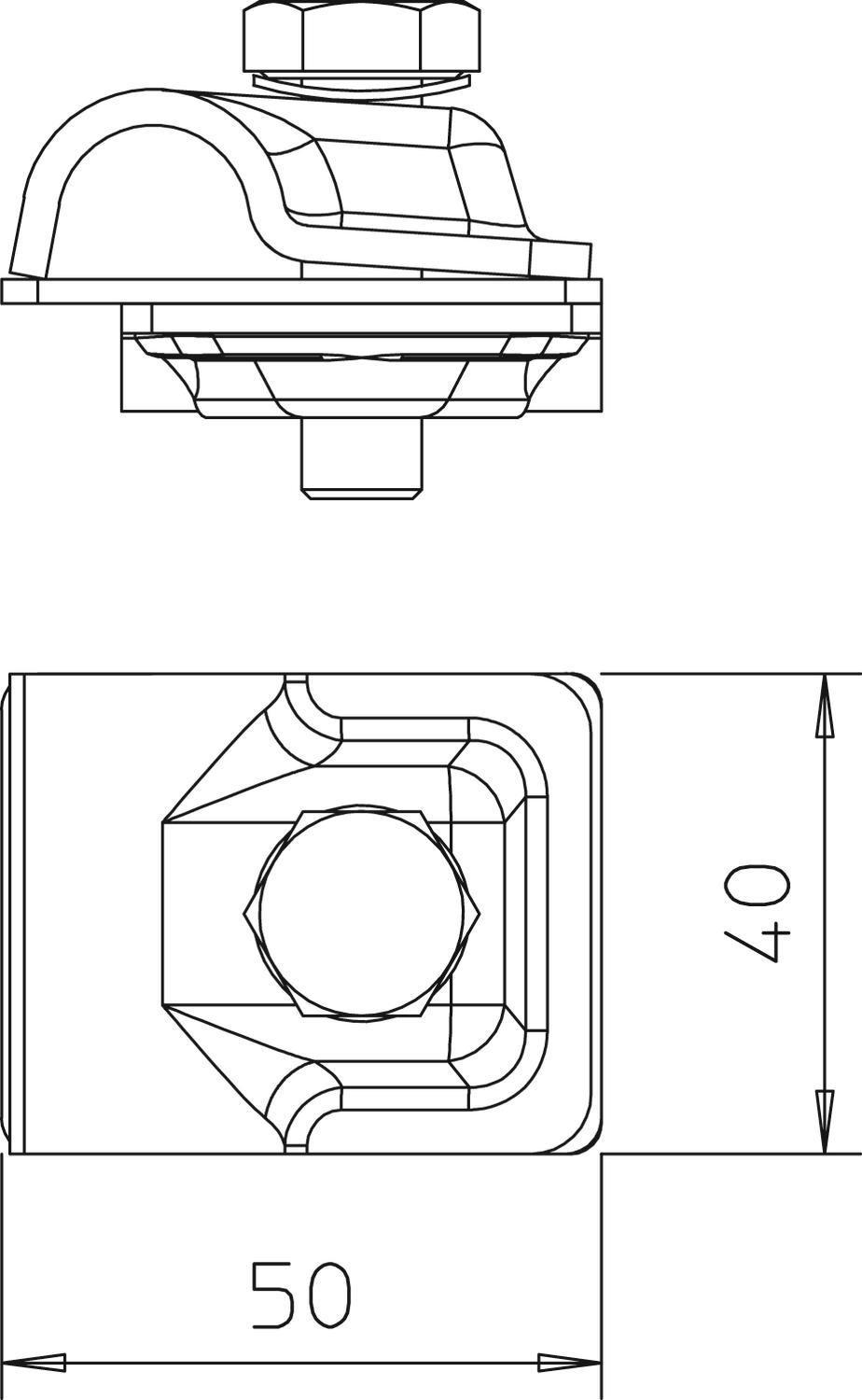 União rápida Vario 50x40mm Aço inoxidável, livre de ferrugem A2 1.4301 – Imagem 2 de 3