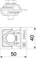 União rápida 200kA Vario 50x40mm Aço inoxidável, livre de ferrugem A2 1.4301