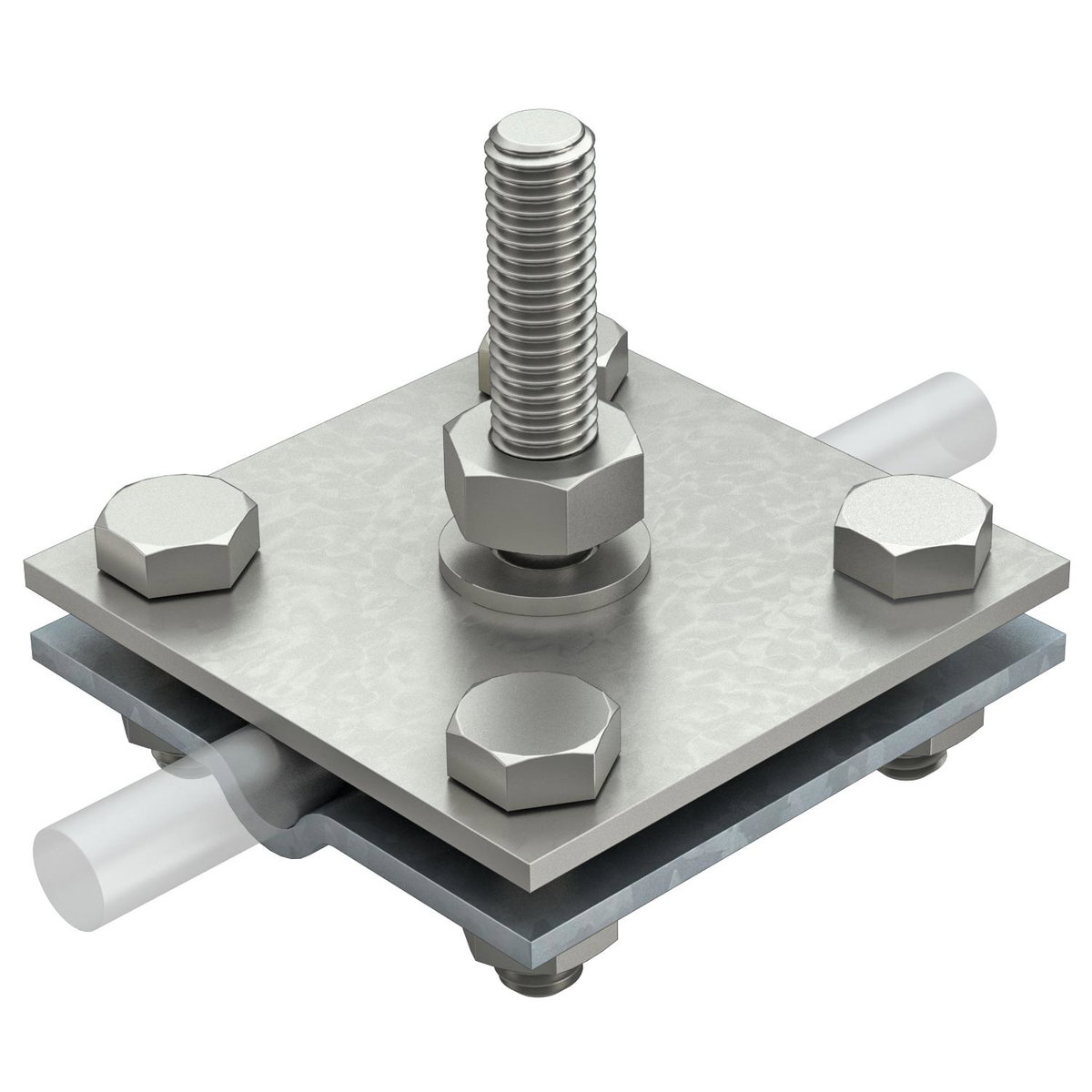 Cruzeta fita/cabo com perno roscado M10x45 8-10mm Aço inoxidável, livre de ferrugem A2 1.4301 galvanizado a quente após maquinação / aço, inoxidável 1.4301
