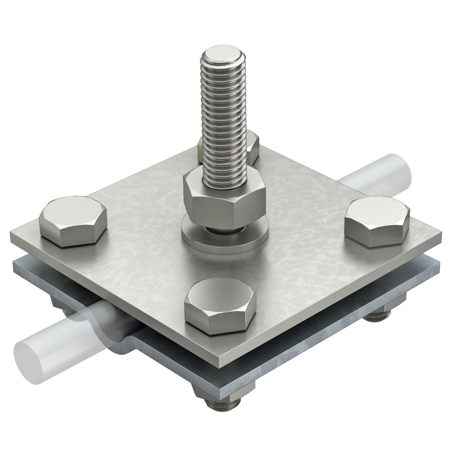 Cruzeta fita/cabo com perno roscado M10x45 8-10mm Aço inoxidável, livre de ferrugem A2 1.4301 galvanizado a quente após maquinação / aço, inoxidável 1.4301