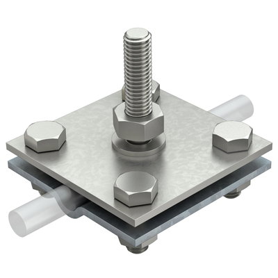 Cruzeta fita/cabo com perno roscado M10x45 8-10mm Aço inoxidável, livre de ferrugem A2 1.4301 galvanizado a quente após maquinação / aço, inoxidável 1.4301