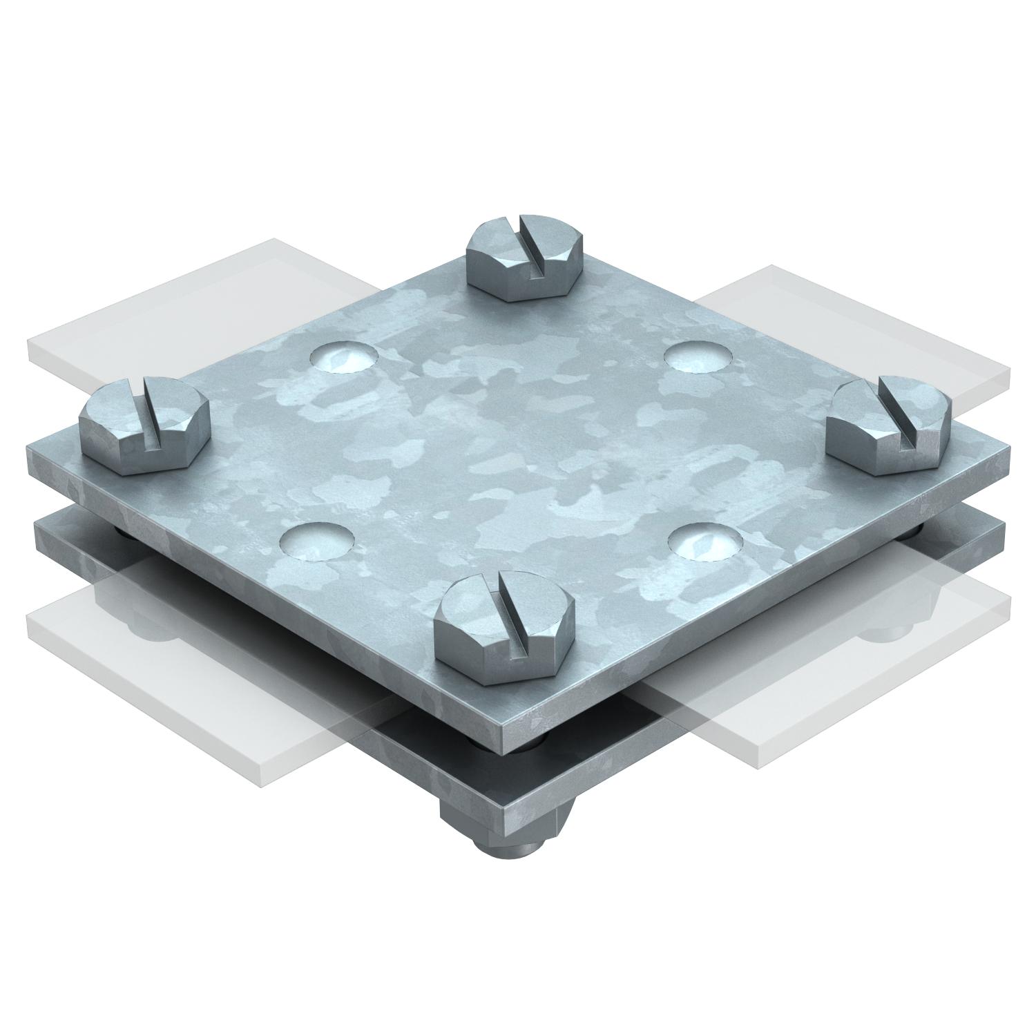 Cruzeta fita/fita sem placa intermédia 30mm Aço Galvanizado por imersão a quente após maquinação