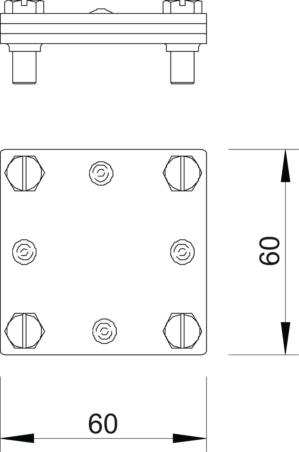 Cruzeta sem placa intermédia 30mm Aço inoxidável, livre de ferrugem A2 1.4301 – Imagem 2 de 3