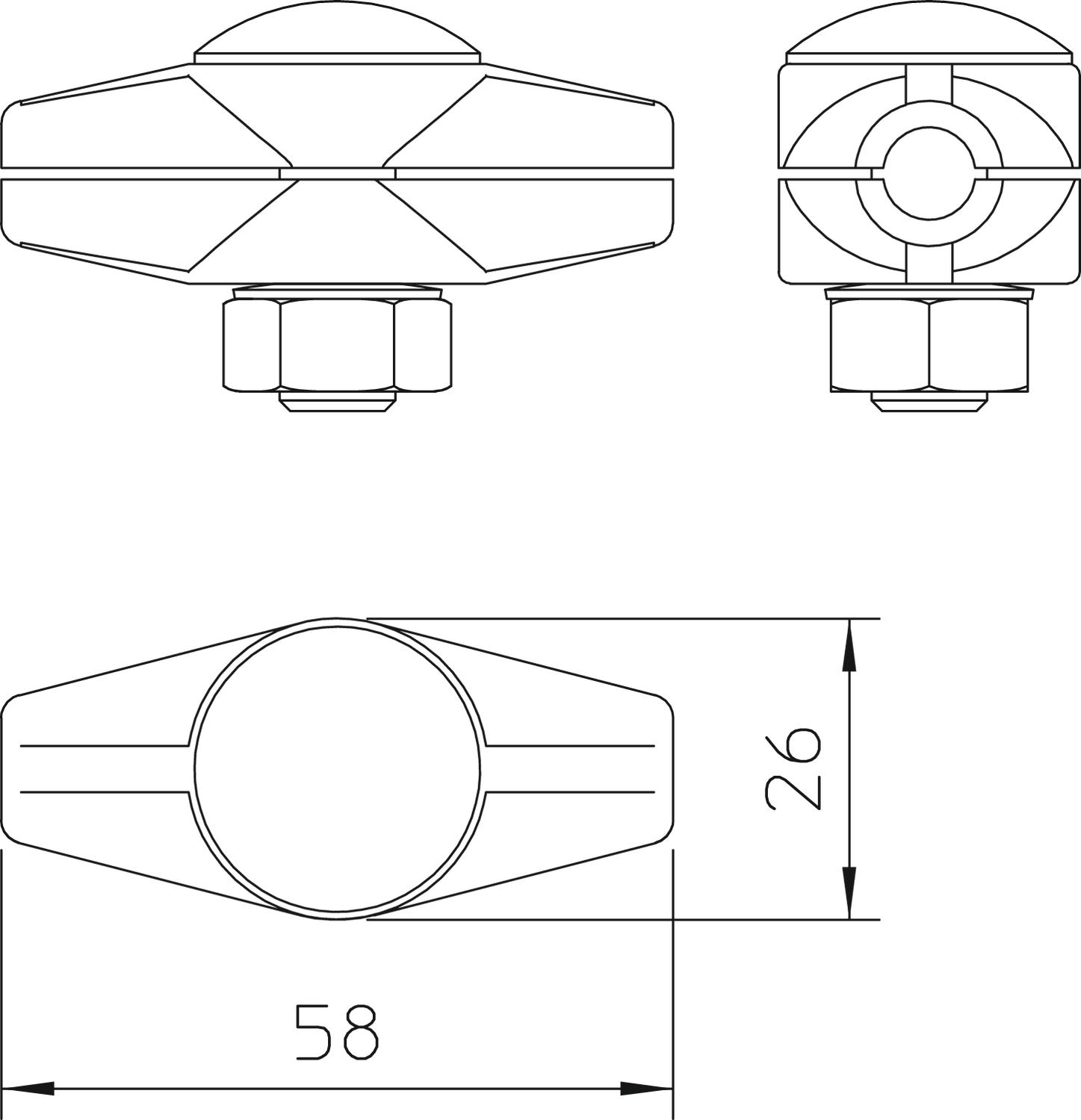 União reta 8mm Zinco fundido sobre pressão eletrogalvanizado – Imagem 2 de 3