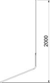 Tubular interception rod angled 2000 Alumínio